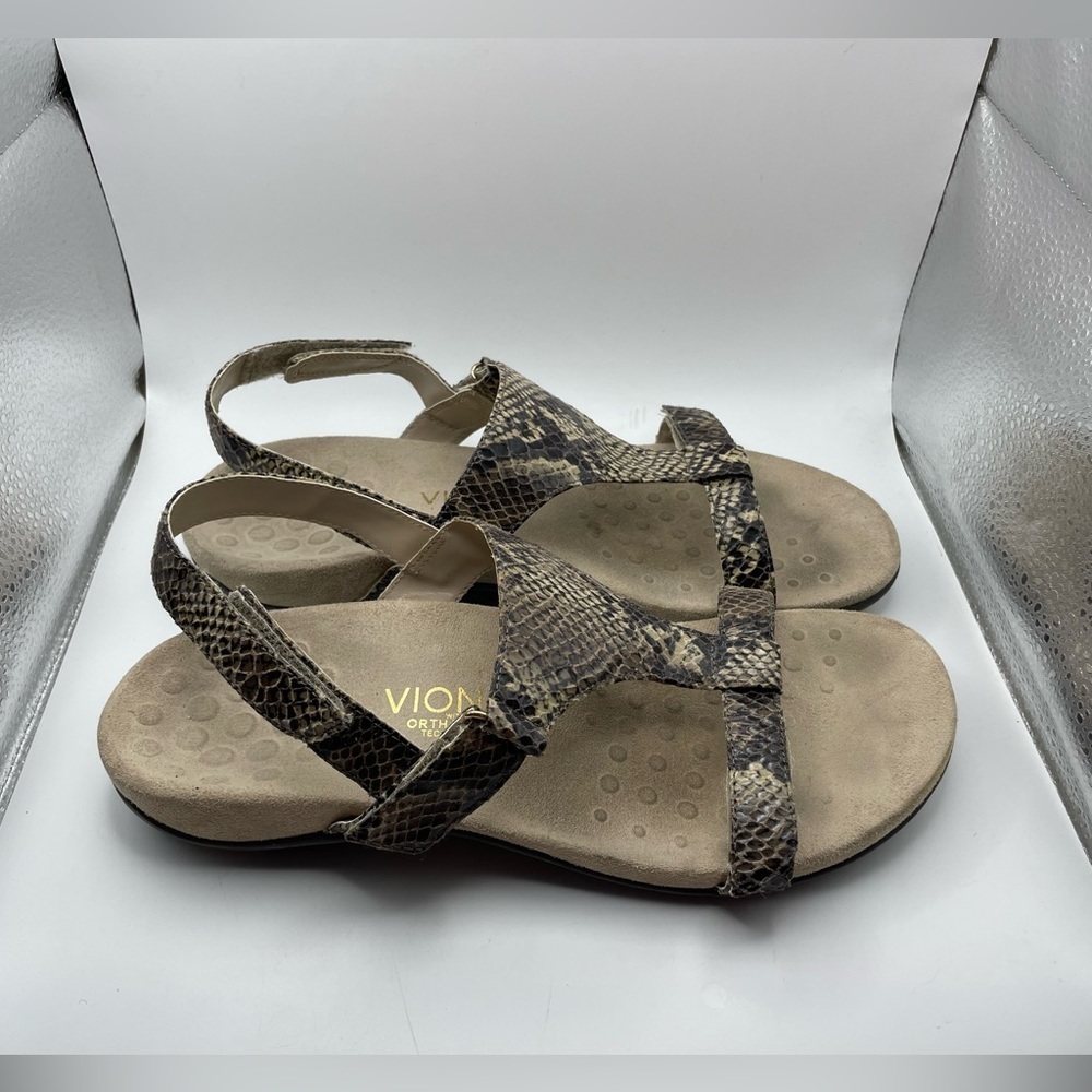 Vionic Giorgina Python Print Sandals Size 10 - image 2
